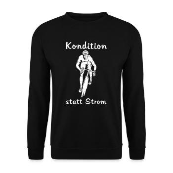 Kondition Statt Strom - Unisex Pullover - Schwarz - Vorne - Alina (178cm) & Michal (187cm)