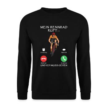 Mein Rennrad Ruft Und Ich Muss Gehen - Unisex Pullover - Schwarz - Vorne - Alina (178cm) & Michal (187cm)