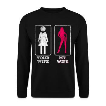 Ma femme est la meilleure - Sweat-shirt Unisexe - noir - Devant - Alina (178cm) & Michal (187cm)