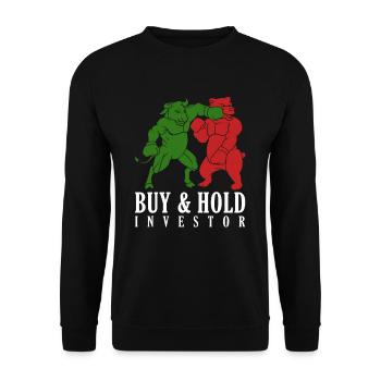 Buy & Hold Investor - Unisex Pullover - Schwarz - Vorne - Alina (178cm) & Michal (187cm)