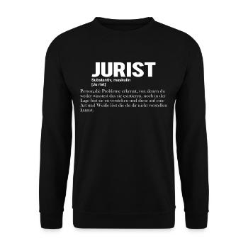Jurist Wörterbuch Definition - Unisex Pullover - Schwarz - Vorne - Alina (178cm) & Michal (187cm)