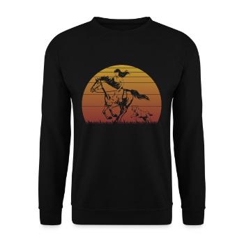 Cavalier avec chien - Sweat-shirt Unisexe - noir - Devant - Alina (178cm) & Michal (187cm)
