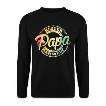 Best Dad in the World - Unisex Sweatshirt - black - Front - Alina (178cm) & Michal (187cm)