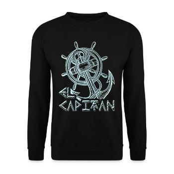 captain - Unisex Sweatshirt - black - Front - Alina (178cm) & Michal (187cm)
