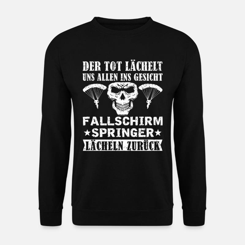 Fallschirm Springer Lächeln Zurück - Unisex Pullover - Schwarz