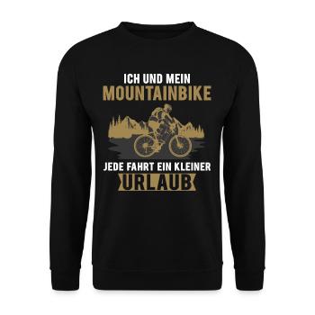 Ich und mein Mountainbike| Fahrrad Fahrer MTB - Unisex Pullover - Schwarz - Vorne - Alina (178cm) & Michal (187cm)