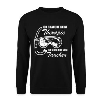 Ich Muss Nur Zum Tauchen | Taucher Geschenke - Unisex Pullover - Schwarz - Vorne - Alina (178cm) & Michal (187cm)