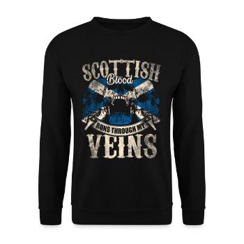 Scottish blood flows through my veins - Unisex Sweatshirt - black - Front - Alina (178cm) & Michal (187cm)
