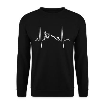 Vélo cycliste cadeau de VTT battement de cœur - Sweat-shirt Unisexe - noir - Devant - Alina (178cm) & Michal (187cm)