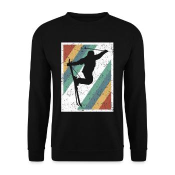 Cadeau graphique rétro skieur freestyle - Sweat-shirt Unisexe - noir - Devant - Alina (178cm) & Michal (187cm)