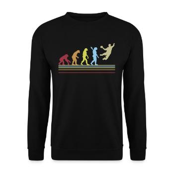 Handballs retro graphismes saut Evolution cadeau - Sweat-shirt Unisexe - noir - Devant - Alina (178cm) & Michal (187cm)