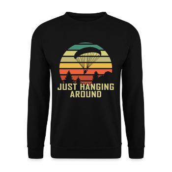 Juste accrocher un cadeau drôle de parapente - Sweat-shirt Unisexe - noir - Devant - Alina (178cm) & Michal (187cm)