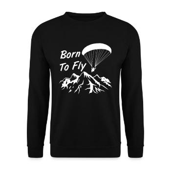 Cadeau de montagne de parapente Born To Fly Cool - Sweat-shirt Unisexe - noir - Devant - Alina (178cm) & Michal (187cm)