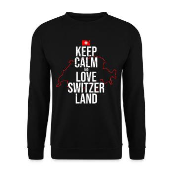 Ich liebe die Schweiz - Unisex Pullover - Schwarz - Vorne - Alina (178cm) & Michal (187cm)