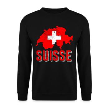 Schweiz - Unisex Pullover - Schwarz - Vorne - Alina (178cm) & Michal (187cm)
