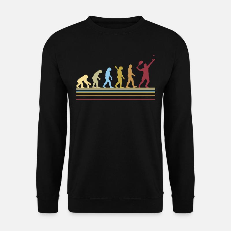 Tennisspieler Retro Evolution Geschenk Grafik - Unisex Pullover - Schwarz