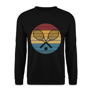 Raquette de tennis cool Retro Graphe - Sweat-shirt Unisexe - noir - Devant - Alina (178cm) & Michal (187cm)