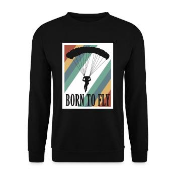 Graphique de parachutiste Born To Fly Cool - Sweat-shirt Unisexe - noir - Devant - Alina (178cm) & Michal (187cm)