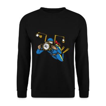 Underwater Photographer Scuba Diver Gift - Unisex Sweatshirt - black - Front - Alina (178cm) & Michal (187cm)