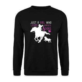Amoureux des chevaux et des chiens Les chiens et les chevaux adorent - Sweat-shirt Unisexe - noir - Devant - Alina (178cm) & Michal (187cm)