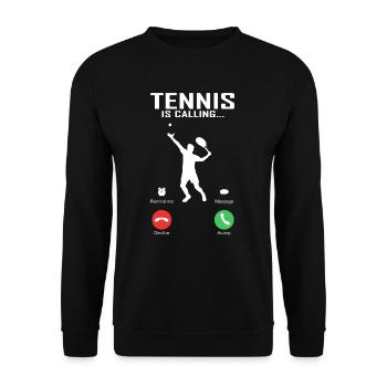 Le tennis appelle un cadeau de joueur de tennis drôle - Sweat-shirt Unisexe - noir - Devant - Alina (178cm) & Michal (187cm)