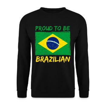 Proud Brazilian - Brazil Flag - Unisex Sweatshirt - black - Front - Alina (178cm) & Michal (187cm)