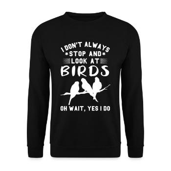 Cadeau d'oiseau d'observation d'oiseaux drôle - Sweat-shirt Unisexe - noir - Devant - Alina (178cm) & Michal (187cm)