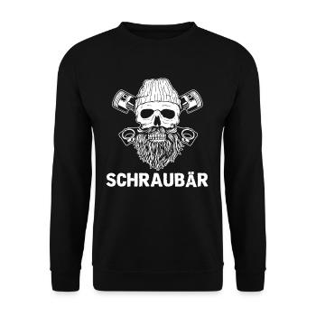Cooles Mechaniker & Auto Schrauber Geschenk - Unisex Pullover - Schwarz - Vorne - Alina (178cm) & Michal (187cm)