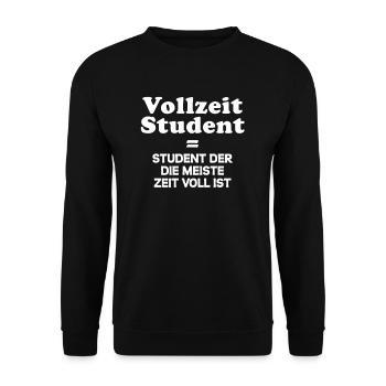 Lustige Faule Studenten Geschenk Sprüche - Unisex Pullover - Schwarz - Vorne - Alina (178cm) & Michal (187cm)