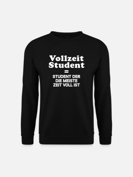Lustige Faule Studenten Geschenk Sprüche - Unisex Pullover - Schwarz