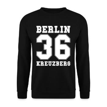 Cooles Berlin Kreuzberg City Stadt Geschenk - Unisex Pullover - Schwarz - Vorne - Alina (178cm) & Michal (187cm)