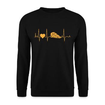 Funny cheese love cheese gift sayings - Unisex Sweatshirt - black - Front - Alina (178cm) & Michal (187cm)
