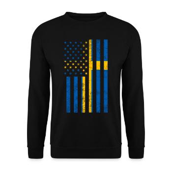 Drapeau USA Suède - Sweat-shirt Unisexe - noir - Devant - Alina (178cm) & Michal (187cm)