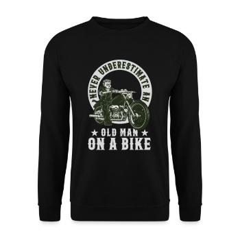 Cooles Biker Chopper Motorrad Geschenk - Unisex Pullover - Schwarz - Vorne - Alina (178cm) & Michal (187cm)