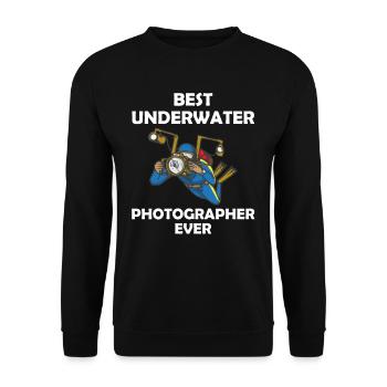 Cooles Taucher Unterwasserfotograf Geschenk - Unisex Pullover - Schwarz - Vorne - Alina (178cm) & Michal (187cm)