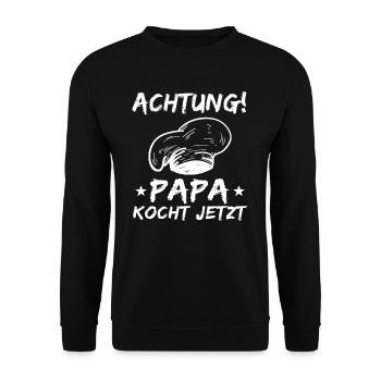 Coole & Lustige Koch Papa Geschenke - Unisex Pullover - Schwarz - Vorne - Alina (178cm) & Michal (187cm)