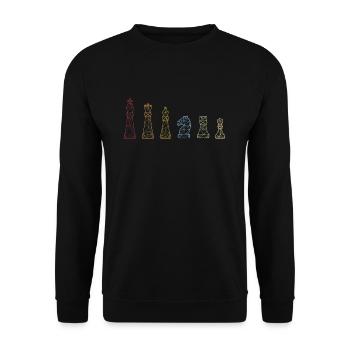 Cool chess queen king rook gift - Unisex Sweatshirt - black - Front - Alina (178cm) & Michal (187cm)