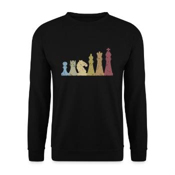 Cool chess queen king rook gift - Unisex Sweatshirt - black - Front - Alina (178cm) & Michal (187cm)