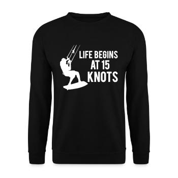 Cooler Kitesurfer Kiteboarding Geschenk Spruch - Unisex Pullover - Schwarz - Vorne - Alina (178cm) & Michal (187cm)