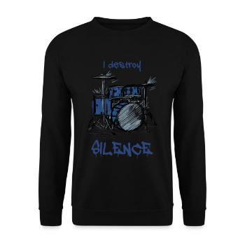 Cool drums music drummer gift - Unisex Sweatshirt - black - Front - Alina (178cm) & Michal (187cm)
