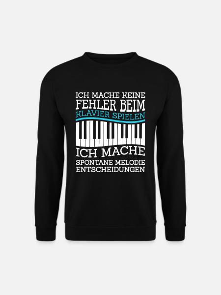 Klavier Spieler Pianisten Klavier Geschenke - Unisex Pullover - Schwarz