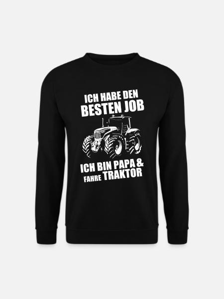 Papa & Traktor Fahrer Landwirt Dad Geschenk - Unisex Pullover - Schwarz