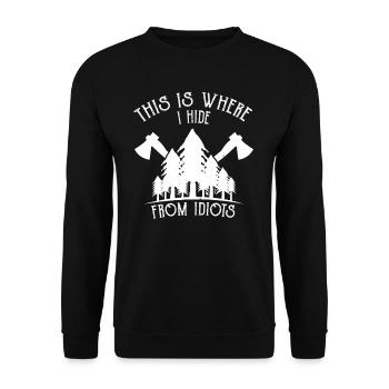 Holz Machen Kettensägen & Holzfäller Geschenk - Unisex Pullover - Schwarz - Vorne - Alina (178cm) & Michal (187cm)