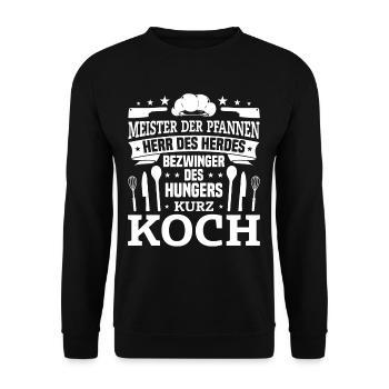 Coole Hobby Koch Chefkoch Küchen Geschenke - Unisex Pullover - Schwarz - Vorne - Alina (178cm) & Michal (187cm)
