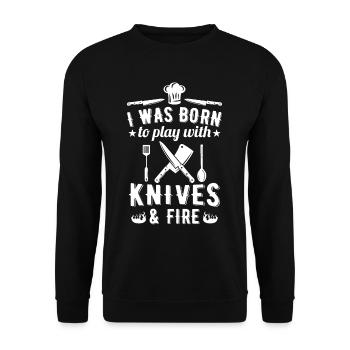 Cool Hobby Chef Chef Kitchen Gifts - Unisex Sweatshirt - black - Front - Alina (178cm) & Michal (187cm)