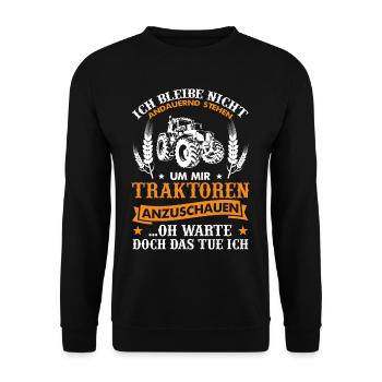 Landwirt & Bauern Traktor Trecker Liebe Geschenk - Unisex Pullover - Schwarz - Vorne - Alina (178cm) & Michal (187cm)