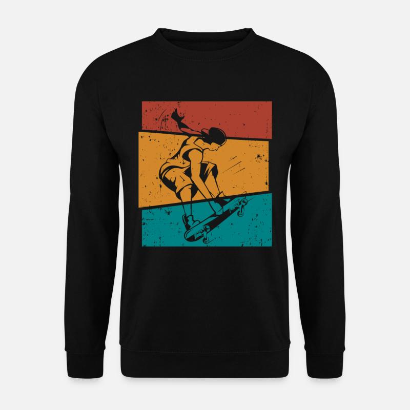 Retro Skater Cool Skateboard Boys Gift - Unisex Sweatshirt - black
