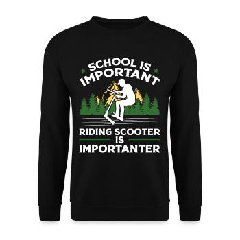 Cools Cascades Scooter Scooter Scooter cadeau - Sweat-shirt Unisexe - noir - Devant - Alina (178cm) & Michal (187cm)