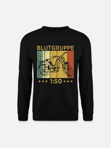 Mofa Vintage Geschenk 2 Takter Mokick Moped - Unisex Pullover - Schwarz