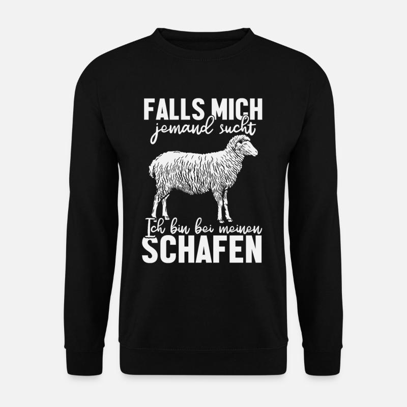 Lustige Schafe Bauern Landwirt Schäfer Geschenke - Unisex Pullover - Schwarz